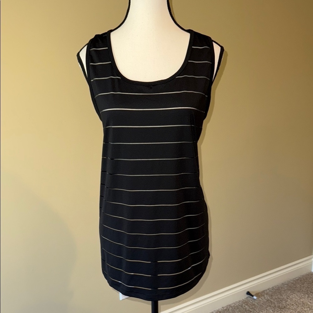 Women’s RBX Racerback Tank Top Black Horizontal Mesh Design Airy Women's Size L